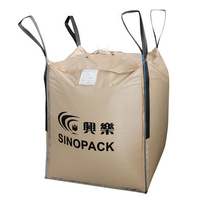 kopen Beige Vier-paneel Big PP Container Bag FIBC met zijnaden lussen online manufacture