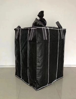 kopen Zwarte PP geweven baffle tas / Q tas FIBC voor poeder meel koolstoffen chemische poeders online manufacture